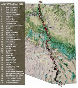 Arizona Trail Passages map
