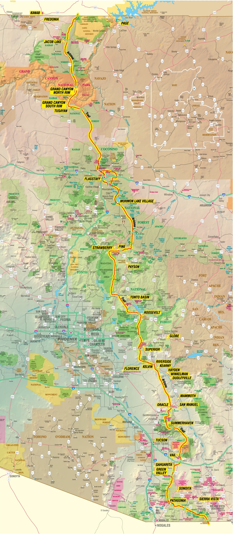 Arizona Trail Gateway Communities Map