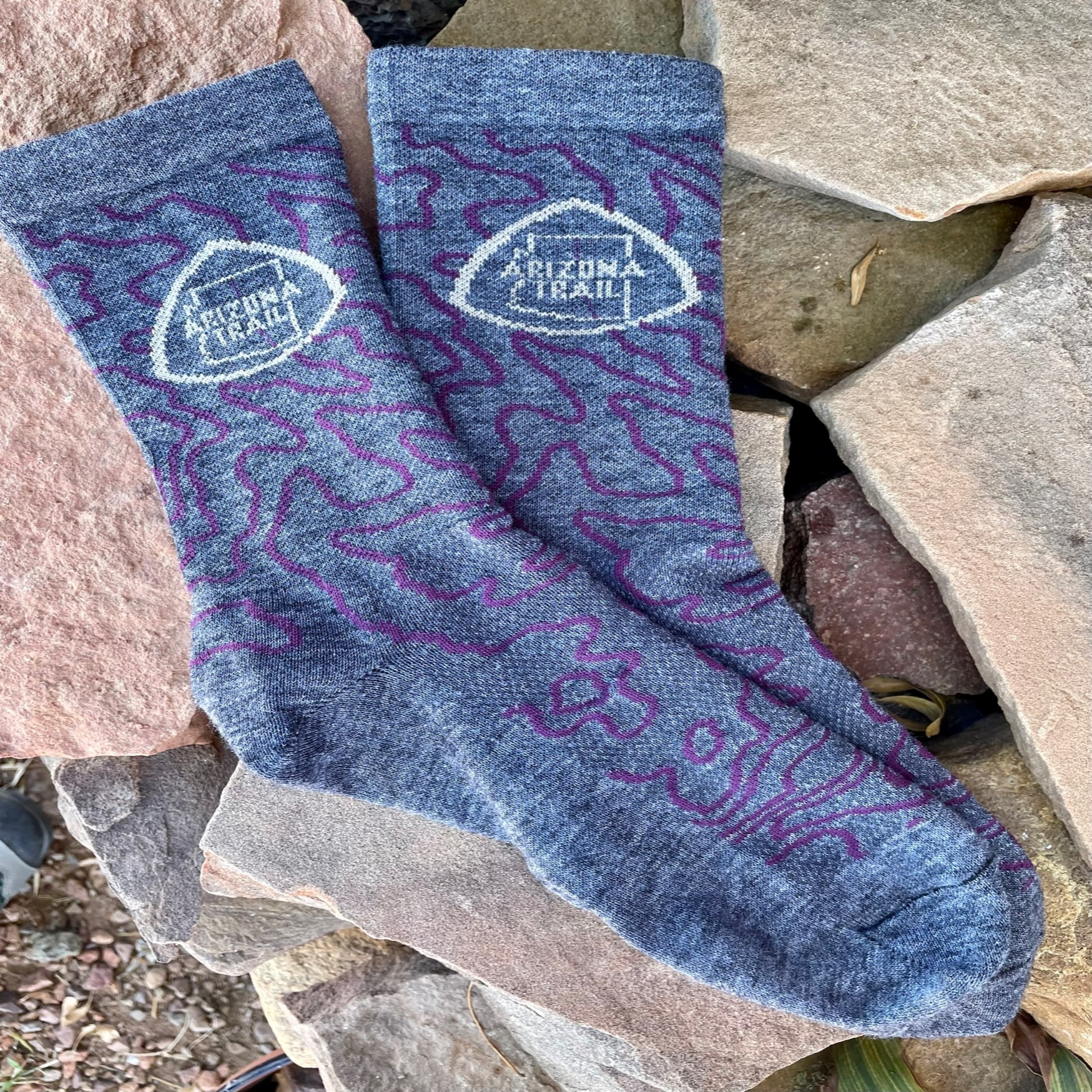 AZT Wool Blend Topo Print Socks – Explore the Arizona Trail